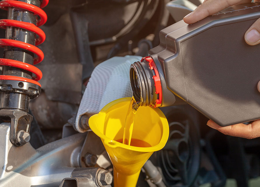 Motorcycle oil shop change